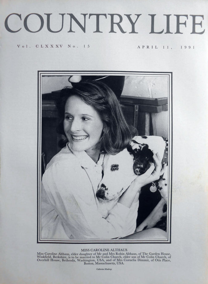 Miss Caroline Althaus Country Life Magazine Portrait April 11, 1991 Vol. CLXXXV No. 15