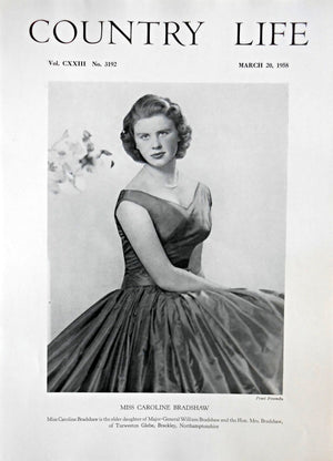 Miss Caroline Bradshaw Country Life Magazine Portrait March 20, 1958 Vol. CXXIII No. 3192