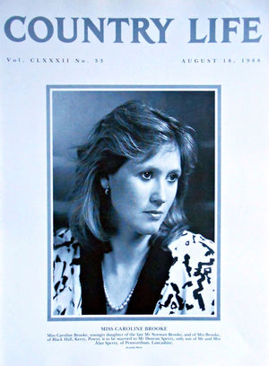 Miss Caroline Brooke Country Life Magazine Portrait August 18, 1988 Vol. CLXXXII No. 33