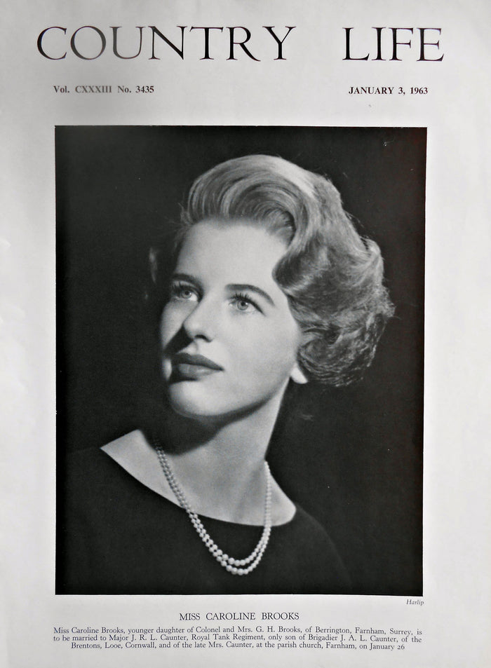 Miss Caroline Brooks Country Life Magazine Portrait January 3, 1963 Vol. CXXXIII No. 3435