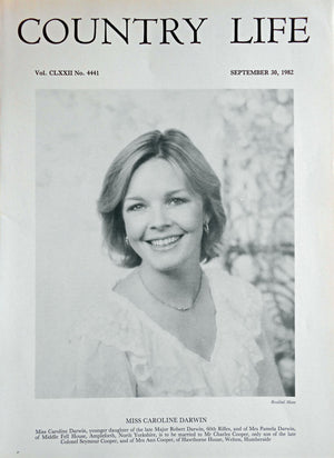 Miss Caroline Darwin Country Life Magazine Portrait September 30, 1982 Vol. CLXXII No. 4441
