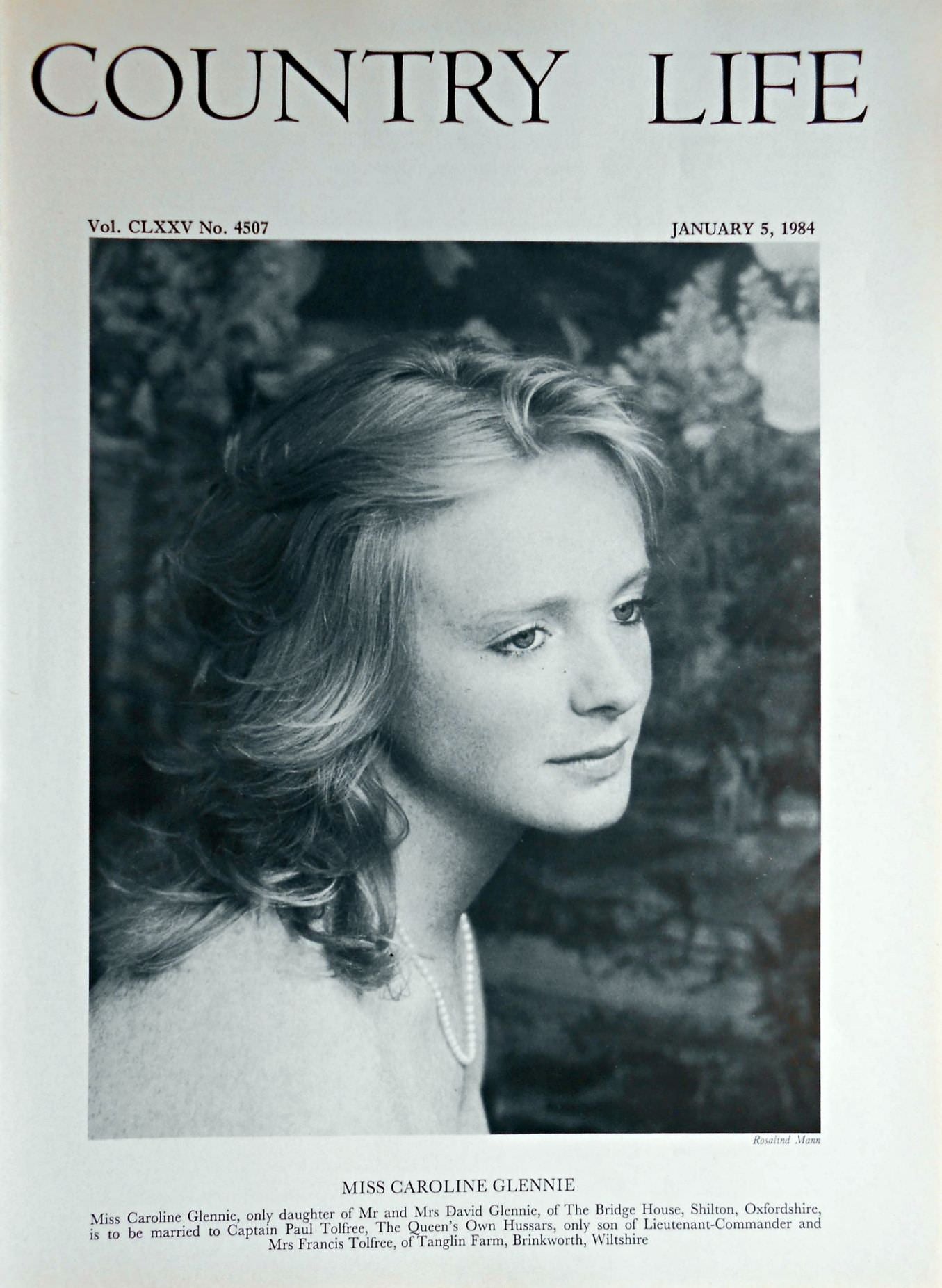 Miss Caroline Glennie Country Life Magazine Portrait January 5, 1984 Vol. CLXXV No. 4507