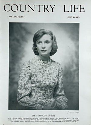 Miss Caroline Godsal Country Life Magazine Portrait July 11, 1974 Vol. CLVI No. 4019