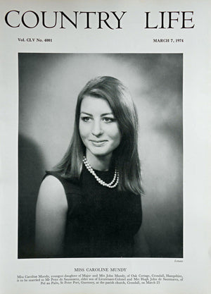 Miss Caroline Mundy Country Life Magazine Portrait March 7, 1974 Vol. CLV No. 4001