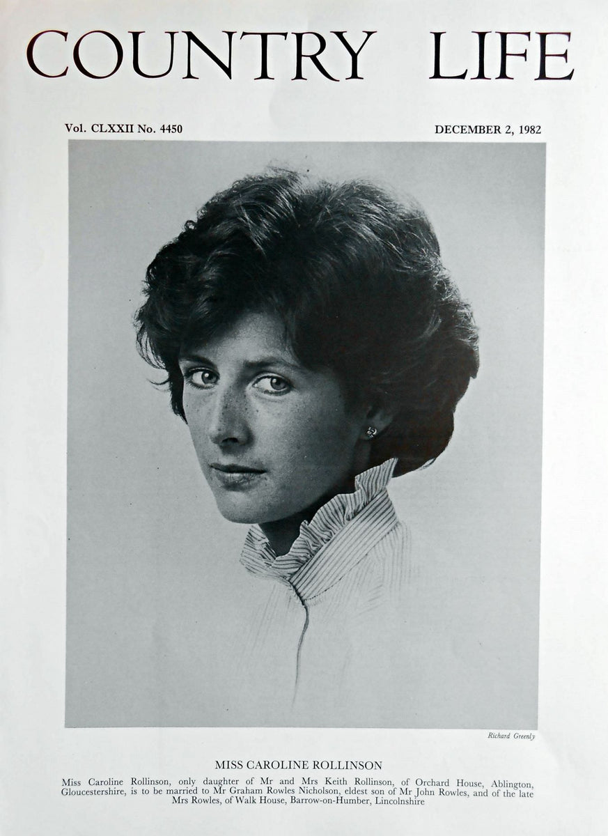 Miss Caroline Rollinson Country Life Magazine Portrait December 2, 198 ...