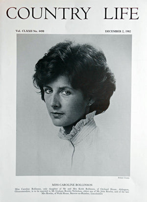 Miss Caroline Rollinson Country Life Magazine Portrait December 2, 1982 Vol. CLXXII No. 4450