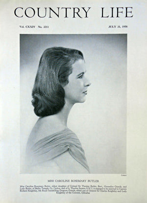 Miss Caroline Rosemary Butler Country Life Magazine Portrait July 31, 1958 Vol. CXXIV No. 3211 - Copy