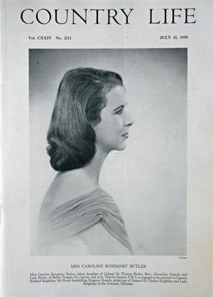 Miss Caroline Rosemary Butler Country Life Magazine Portrait July 31, 1958 Vol. CXXIV No. 3211