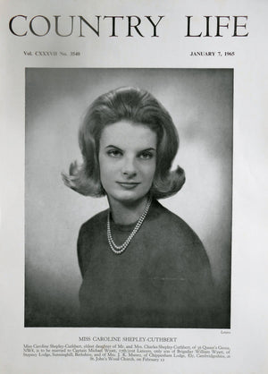 Miss Caroline Shepley-Cuthbert Country Life Magazine Portrait January 7, 1966 Vol. CXXXVII No. 3540 - Copy