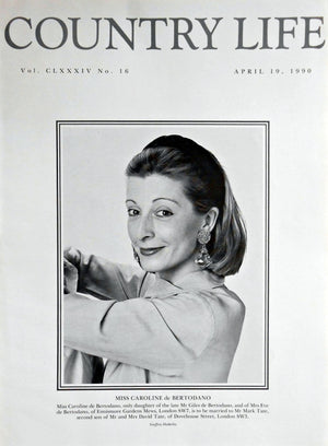 Miss Caroline de Bertodano Country Life Magazine Portrait April 19, 1990 Vol. CLXXXIV No. 16