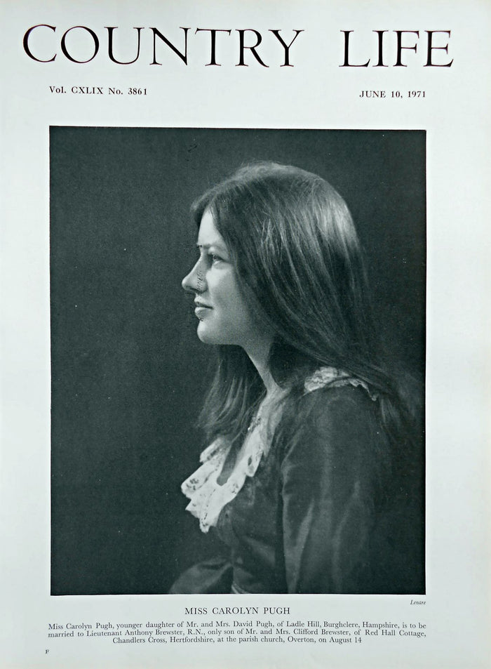 Miss Carolyn Pugh Country Life Magazine Portrait June 10, 1971 Vol. CXLIX No. 3861