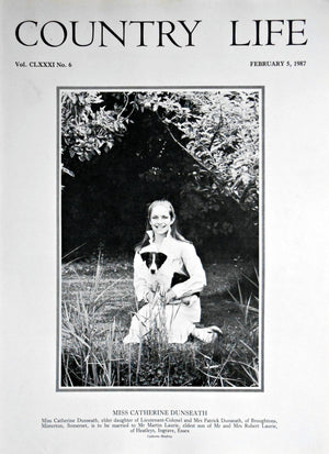 Miss Catherine Dunseath Country Life Magazine Portrait February 5, 1987 Vol. CLXXXI No. 6