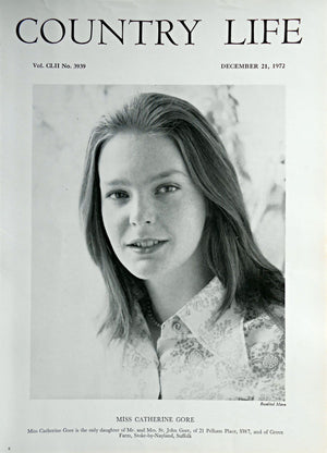 Miss Catherine Gore Country Life Magazine Portrait December 21, 1972 Vol. CLII No. 3939 - Copy