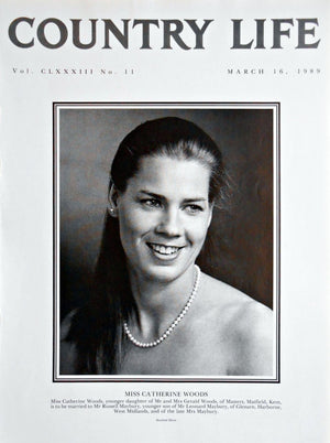 Miss Catherine Woods Country Life Magazine Portrait March 16, 1989 Vol. CLXXXIII No. 11