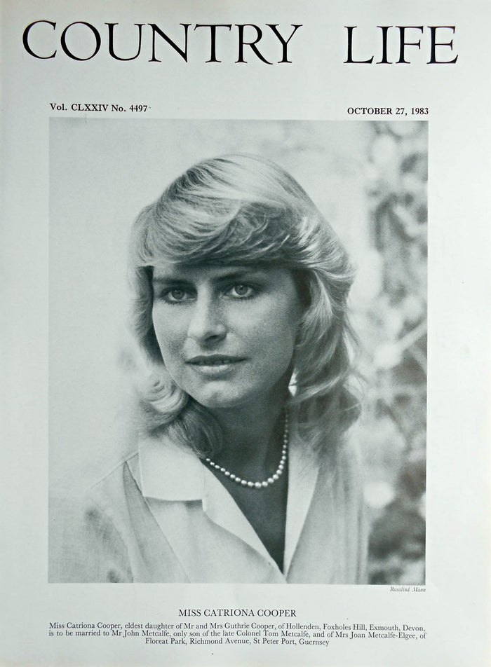 Miss Catriona Cooper Country Life Magazine Portrait October 27, 1983 Vol. CLXXIV No. 4497