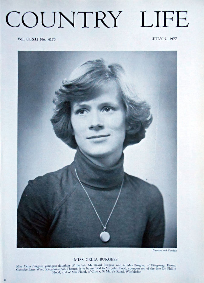 Miss Celia Burgess Country Life Magazine Portrait July 7, 1977 Vol. CLXII No. 4175