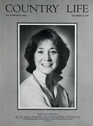 Miss Celia Thompson Country Life Magazine Portrait December 26, 1985 Vol. CLXXVIII No. 4610