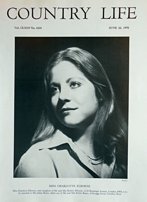Miss Charlotte Elborne Country Life Magazine Portrait June 22, 1978 Vol. CLXIII No. 4224