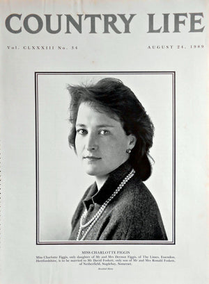 Miss Charlotte Figgis Country Life Magazine Portrait August 24, 1989 Vol. CLXXXIII No. 34