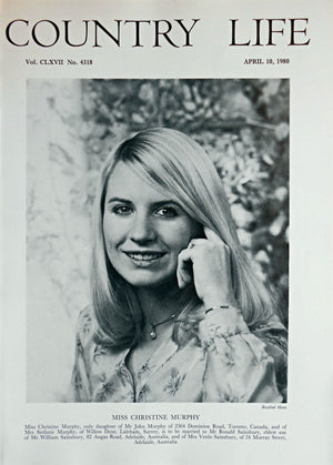 Miss Christine Murphy Country Life Magazine Portrait April 10, 1980 Vol. CLXVII No. 4318