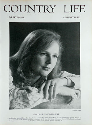 Miss Claire Brooke-Hunt Country Life Magazine Portrait February 21, 1974 Vol. CLV No. 3999 - Copy