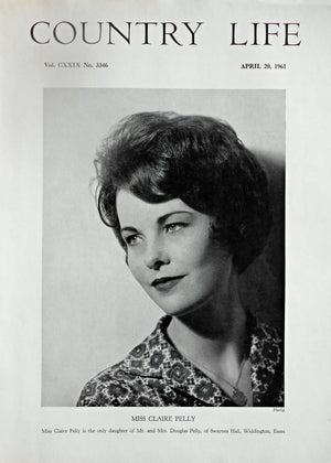 Miss Claire Pelly Country Life Magazine Portrait April 20, 1961 Vol. CXXIX No. 3346