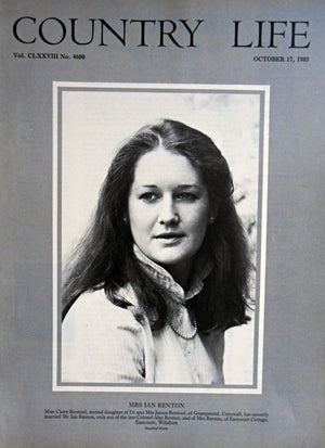 Miss Claire Rentoul Country Life Magazine Portrait October 17, 1985 Vol. CLXXVIII No. 4600