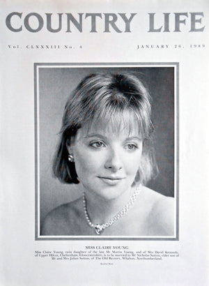 Miss Claire Young Country Life Magazine Portrait January 26, 1989 Vol. CLXXXIII No. 4