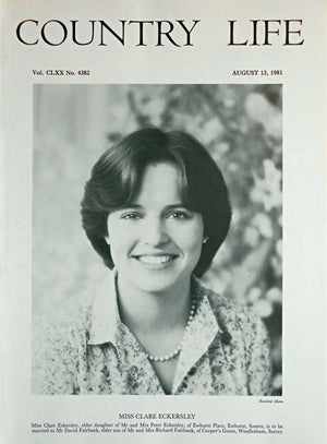 Miss Clare Eckersley Country Life Magazine Portrait August 13, 1981 Vol. CLXX No. 4382 - Copy