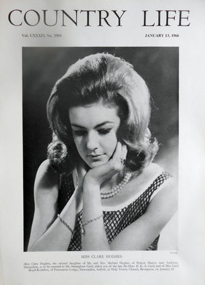 Miss Clare Hughes Country Life Magazine Portrait January 13, 1966 Vol. CXXXIX No. 3593