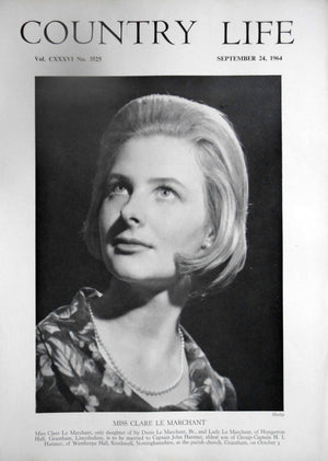 Miss Clare Le Marchant Country Life Magazine Portrait September 24, 1964 Vol. CXXXVI No. 3525 - Copy