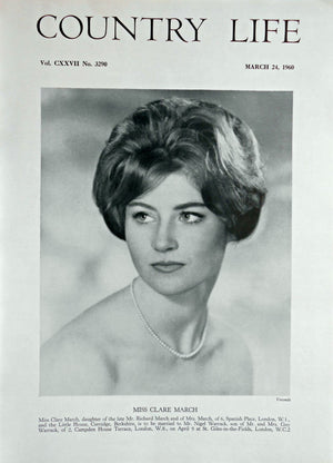 Miss Clare March Country Life Magazine Portrait March 24, 1960 Vol. CXXVII No. 3290