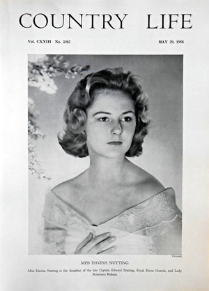 Miss Davina Nutting Country Life Magazine Portrait May 29, 1958 Vol. CXXIII No. 3202