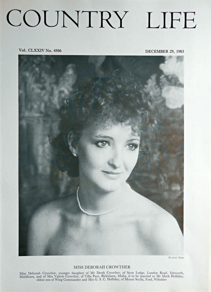 Miss Deborah Crowther Country Life Magazine Portrait December 29, 1983 Vol. CLXXIV No. 4506