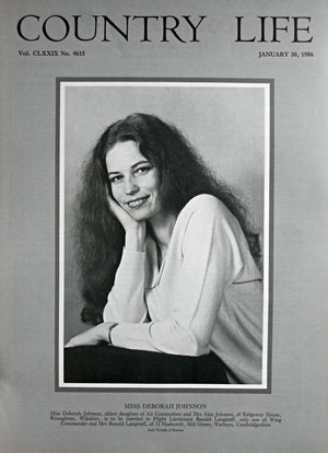 Miss Deborah Johnson Country Life Magazine Portrait January 30, 1986 Vol. CLXXIX No. 4615 - Copy