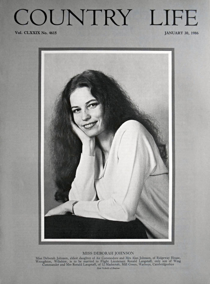Miss Deborah Johnson Country Life Magazine Portrait January 30, 1986 Vol. CLXXIX No. 4615