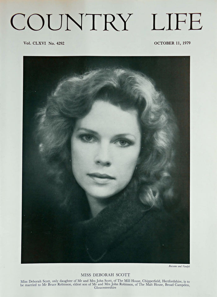 Miss Deborah Scott Country Life Magazine Portrait October 11, 1979 Vol. CLXVI No. 4292