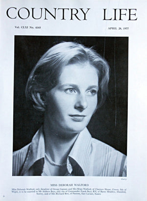 Miss Deborah Walford Country Life Magazine Portrait April 28, 1977 Vol. CLXI No. 4165