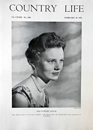 Miss Deirdre Senior Country Life Magazine Portrait February 20, 1958 Vol. CXXIII No. 3188