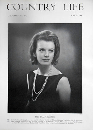 Miss Diana Carter Country Life Magazine Portrait July 2, 1964 Vol. CXXXVI No. 3513 - Copy