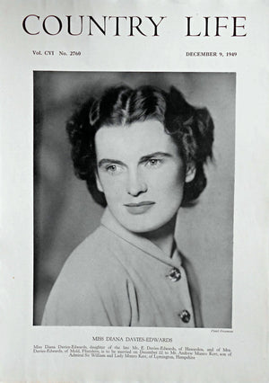 Miss Diana Davies-Edwards Country Life Magazine Portrait December 9, 1949 Vol. CVI No. 2760