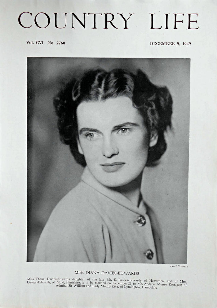 Miss Diana Davies-Edwards Country Life Magazine Portrait December 9, 1949 Vol. CVI No. 2760