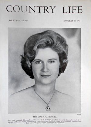 Miss Diana Fothergill Country Life Magazine Portrait October 17, 1963 Vol. CXXXIV No. 3476 - Copy