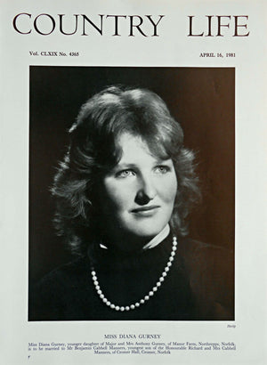 Miss Diana Gurney Country Life Magazine Portrait April 16, 1981 Vol. CLXIX No. 4365