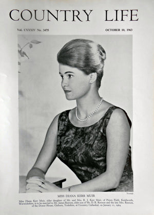 Miss Diana Kerr Muir Country Life Magazine Portrait October 10, 1963 Vol. CXXXIV No. 3475