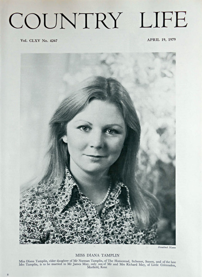 Miss Diana Tamplin Country Life Magazine Portrait April 19, 1979 Vol. CLXV No. 4267