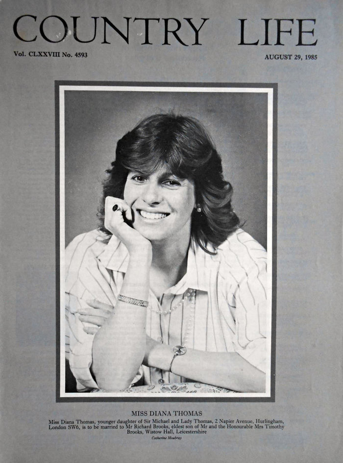 Miss Diana Thomas Country Life Magazine Portrait August 29, 1985 Vol. CLXXVIII No. 4593