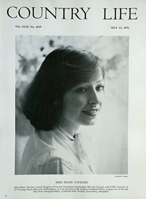 Miss Diane Tavener Country Life Magazine Portrait May 13, 1976 Vol. CLIX No. 4115