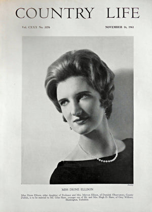 Miss Dione Ellison Country Life Magazine Portrait November 16, 1961 Vol. CXXX No. 3376 - Copy