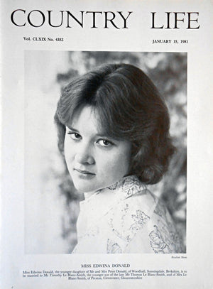 Miss Edwina Donald Country Life Magazine Portrait January 15, 1981 Vol. CLXIX No. 4352 - Copy
